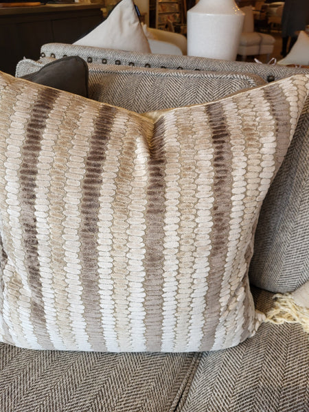 Velvet Bricks Beige  Luxury Toss Cushion (1 in stock)