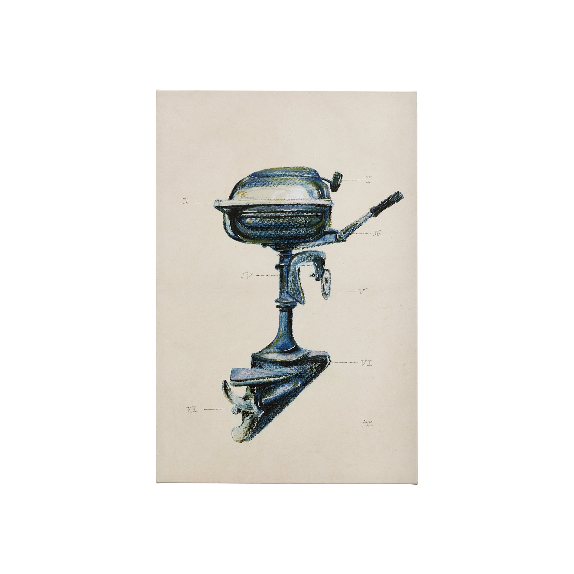 Art - Vintage Motor 11 Hand Painted on Canvas