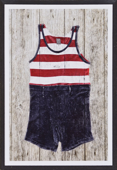 Vintage Swimsuit His Framed Art with Glass