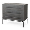 Ward Brown Wood and Iron Three Drawer Accent Cabinet