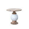 Mango and White Wood and Iron Round Side Table (1 in stock)