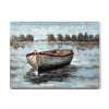White & Red Boat On Lake Painting On Wood (2 in stock)