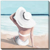 Art - White Beach Hat Stretched Canvas 36"