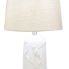 Ivory Embossed Ceramic Bird Lamp