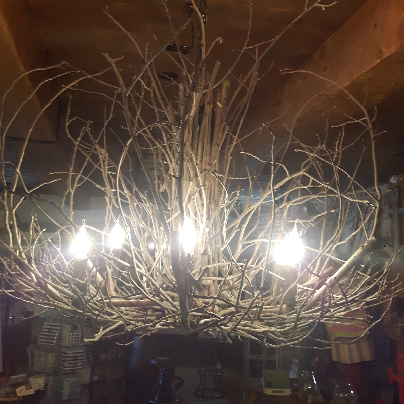 Wildwood Hickory Chandelier Natural 46"x 46" (1 in stock)