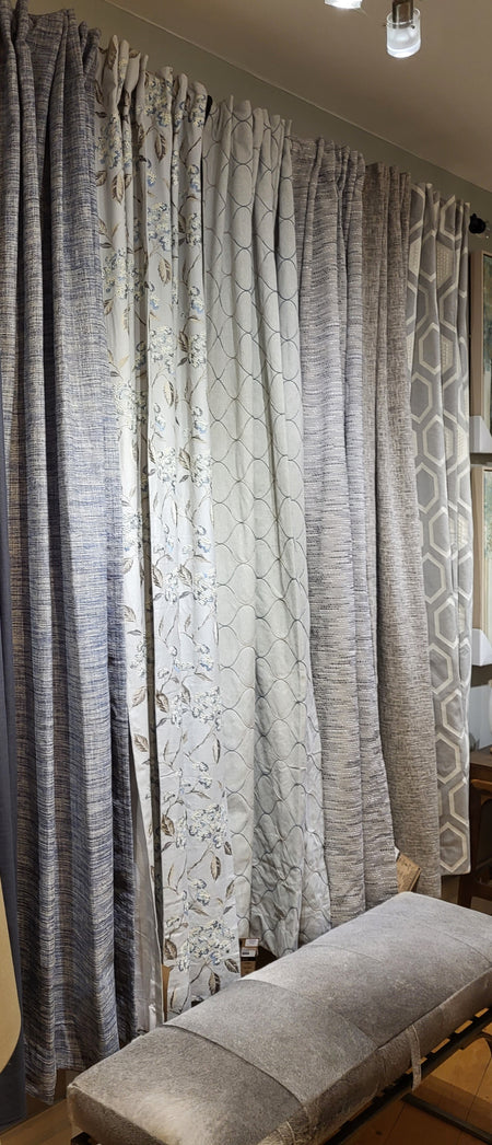 Buxar Grey Luxury Drapery Panels Rod Pocket Top Lined  (4 in stock)