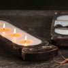Wood Candle Tray Small 3 wick Bourbon Vanilla