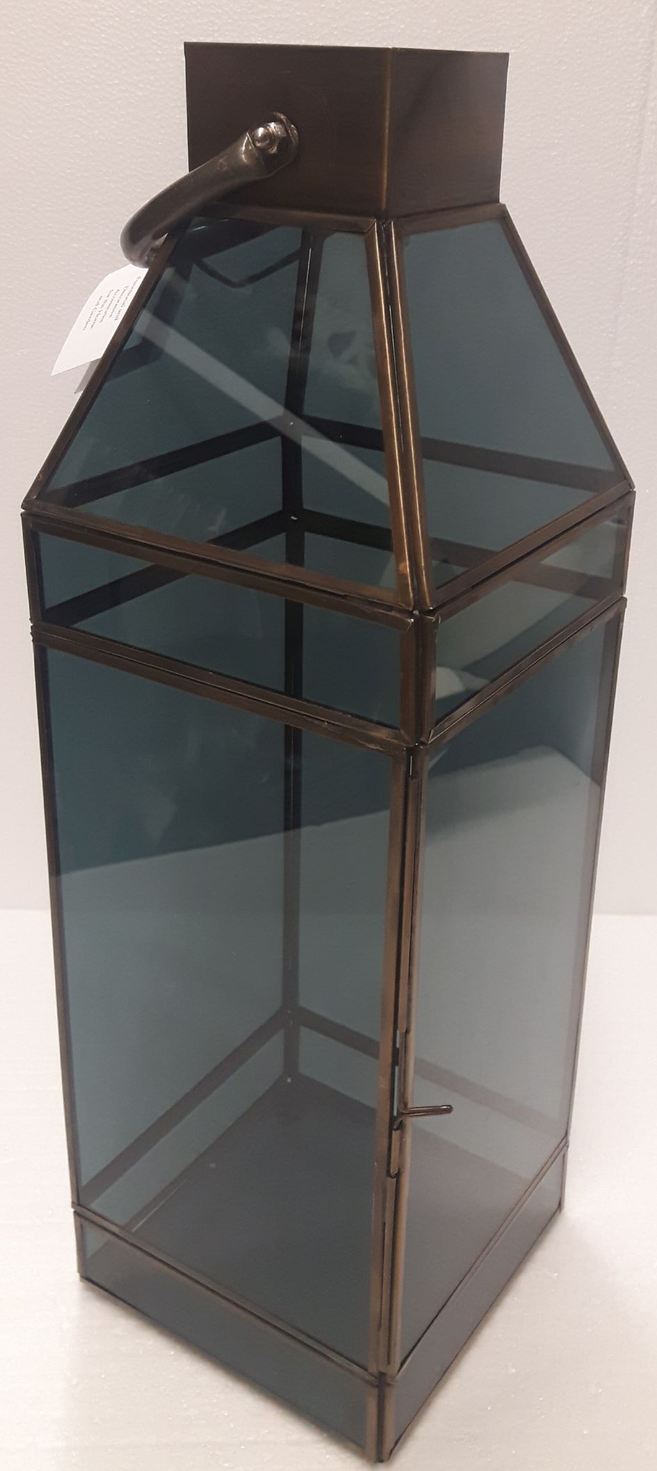 Lantern Yasmina Blue Glass and Brass  (qty of 2 in stock)